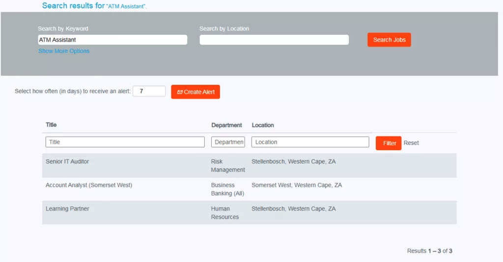 Capitec Careers Portal Search Results